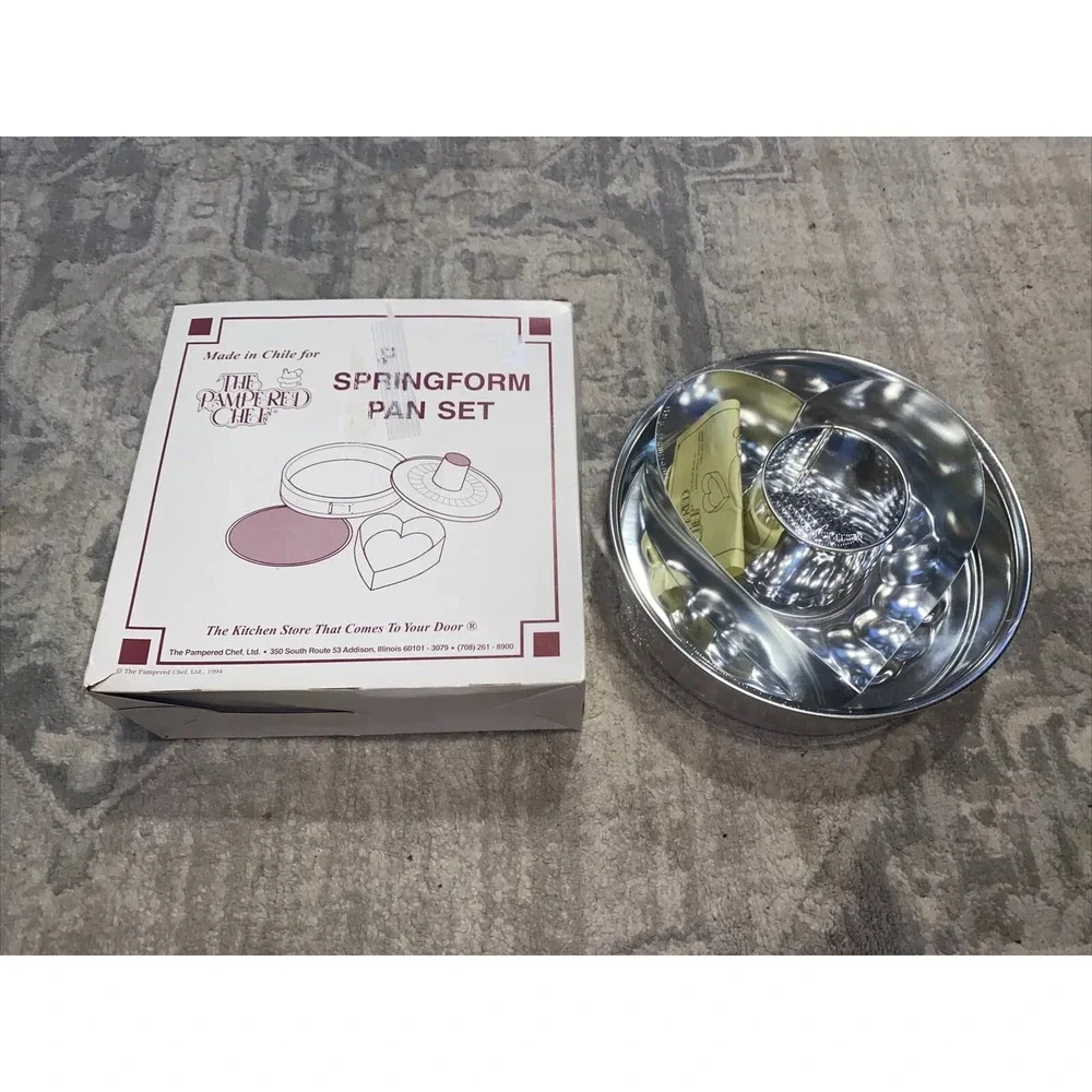 New Pampered Chef‎ Spring Form Pan Set Heart Insert 1540 Sealed/ W Box 9